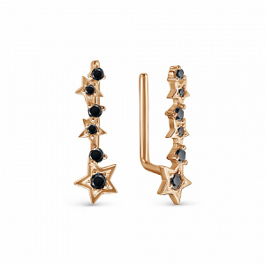 Серьги с фианитом позолоченные серебро 925*