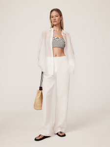 Прямые брюки изо льна