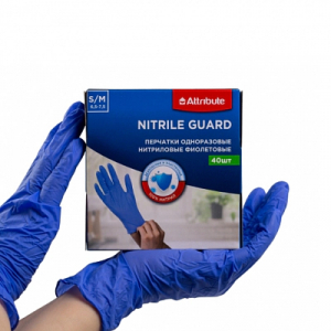 Перчатки NITRILE GUARD одноразовые нитриловые S/M 40шт