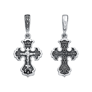 Крест из серебра литье частичное чернение