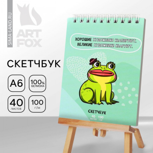 Скетчбук «Лягушка», А6, 40 листов, 100 г/м