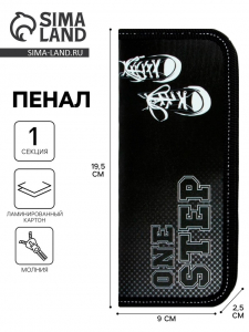 Пенал школьный, 1 секция, 9?19.5?2.5 см «Кеды»