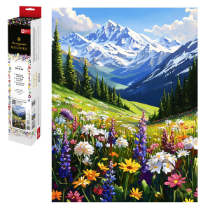 Алмазная  мозаика (набор для творчества), АЛЬПИЙСКИЕ ЛУГА, 30*40 см, форма страз: круглая, 31 цветов страз, картонная коробка с европодвесом