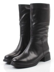 ZA4202M BLACK Сапоги зимние женские (натуральная кожа, натуральный мех)