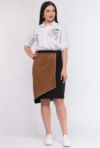 Юбка Amelia Lux 3476 черный-коричневый