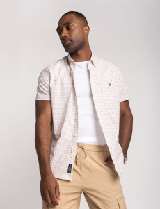 SHORT SLEEVE PLAID POPLIN SHIRT WITH POCKET