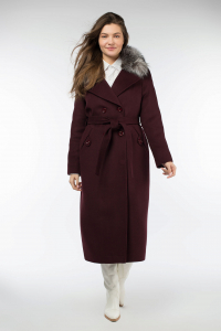 02-3016 Пальто женское утепленное (пояс)