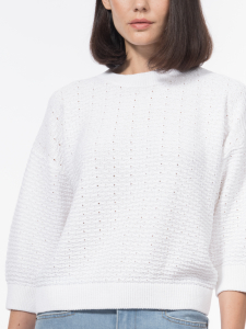 Джемпер из 100% хлопка с дизайнерским переплетением нитей