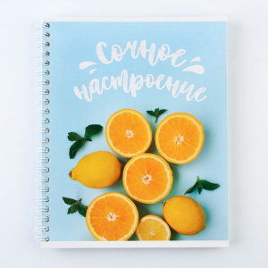 Тетрадь в клетку, 96 листов А5 на спирали, «Сочное настроение» ,обложка мелованный картон 230 г внутренний блок №1, белизна 96%