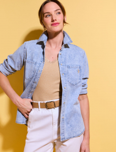 LONG SLEEVE MULTI TONAL CHAMBRAY SHIRT