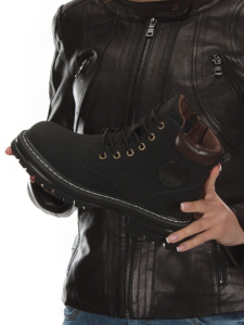 01-P8305-2 BLACK Ботинки демисезонные женские (натуральная кожа)