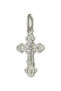 Крест из серебра литье белый