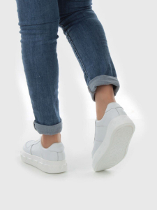 05-PDXL102-1 WHITE Кроссовки женские (натуральная кожа)