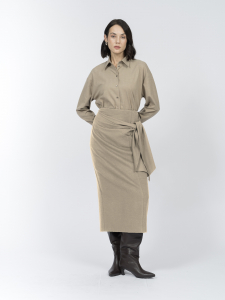 Юбка-карандаш с эффектным поясом