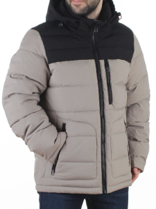 62042 GRAY/BEIGE/BLACK Куртка мужская зимняя (200 гр. холлофайбер)