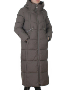 729-04 GRAY/BEIGE Пальто зимнее женское (200 гр. холлофайбер)