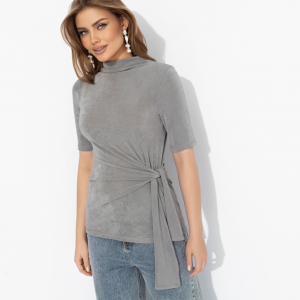 Блуза с декоративной драпировкой, Минимализм с намёком (gray)