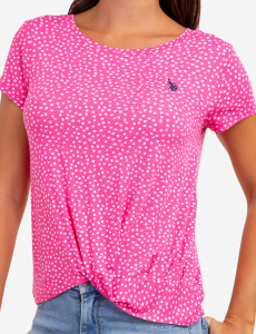 TWIST FRONT CREW NECK T-SHIRT