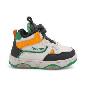 Кроссовки высокие демисезонные С7775-8 бело зеленые