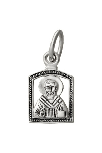Образ (Свт.Николай) из серебра частичное чернение литье
