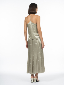 Юбка из вискозного жаккарда с эффектной вставкой