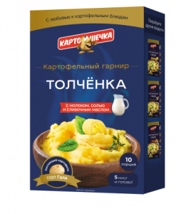 КАРТОШЕЧКА Картофельный гарнир ТОЛЧЕНКА  с молоком.маслом и солью картон  200г