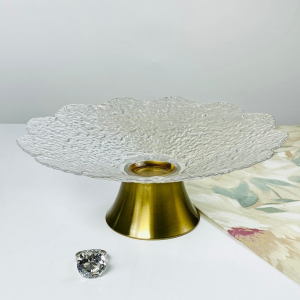 588-714 Фруктовница 33,5х13см на ножке в под.уп.(х4)Стекло