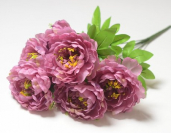 Искусственные цветы, Ветка в букете пион 6 голов (1010237)