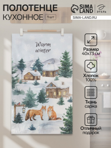 Полотенце Этель Forest animals 40?73 см, 100% хлопок, саржа 190 г/м?