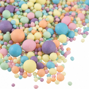 Посыпка микс из рисового драже в глазури матовая «Желтая/оранжевая/голубая/розовая/сиреневая/изумруд», 1 кг