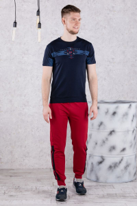брюки спортивные 
3.MM117B-бордовый