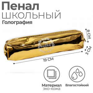 Пенал мягкий 1 отделение, 80 х 190 х 30 мм, кожзам зеркальный 