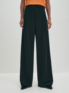 Трикотажные брюки палаццо с разрезами