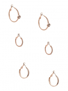 Rose Gold-Tone Logo Hoop Earrings Set