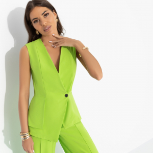 Жилет приталенный, Стильный лидер (лайм)