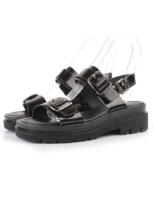 08-PEAG64-2 BLACK Босоножки женские (натуральная кожа)