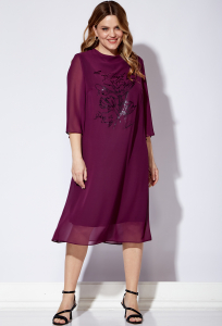 Платье Viola Style 0952 баклажан