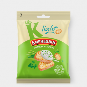 «Кириешки Light», сухарики со вкусом сметаны и зелени, 33 г