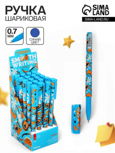 Ручка шариковая масляная 0.7 мм, корпус софттач с рисунком «Vinson» синяя