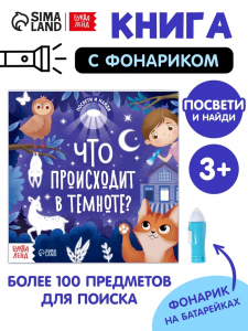 Книга с фонариком «Что происходит в темноте?», 24 стр.