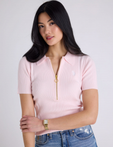RIB ZIP SWEATER POLO SHIRT