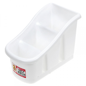 Подставка для столовых приборов пластмассовая 11х20х14см, 3-х секционный, белый (Россия)