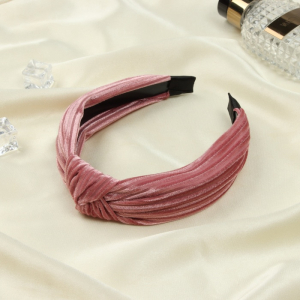 Ободок для волос «Одри», бархат, 2.5 см, розовый