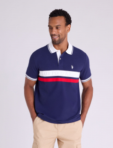 EMBOSSED WORDMARK PIQUE POLO SHIRT