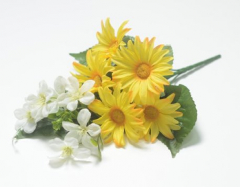 Искусственные цветы, Ветка в букете ромашка веер 5 голов + 3 ветки (1010237)