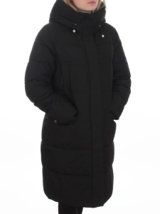 2129 BLACK Пальто зимнее женское (200 гр. холлофайбер)
