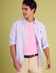 LONG SLEEVE DOUBLE STRIPE OXFORD SHIRT