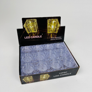 Новогодний декор - Ночник Свеча квадратная 12 шт в уп (арт. JYB6908-29)