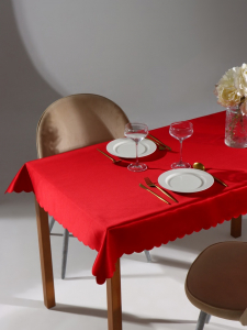 Скатерть «Доляна», однотонная, 140?100 см, красная, 140 г/м?, 100% п/э