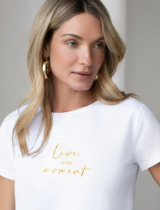 Свободная футболка с принтом из премиального хлопка с эластаном